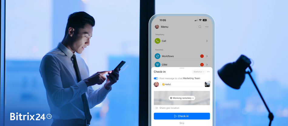 Bitrix24'te Mobil Check-In
